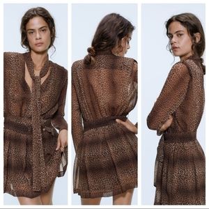 Zara print dress🍂🌿🧡🍁🤎